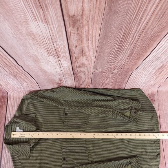 Zegna Sport Mens Medium Double Pockets Striped LS Button Up Shirt Made in Italy - Picture 14 of 14